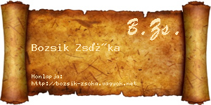 Bozsik Zsóka névjegykártya